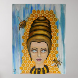 Queen Bee Pop Surrealism Poster