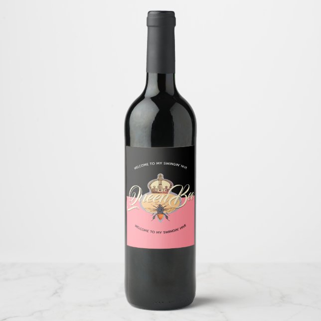 Queen Bee Rose Wine Label (Front)