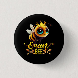 Queen Bee Royal Crown Hive Honey Beekeeping Beerke 1 Inch Round Button