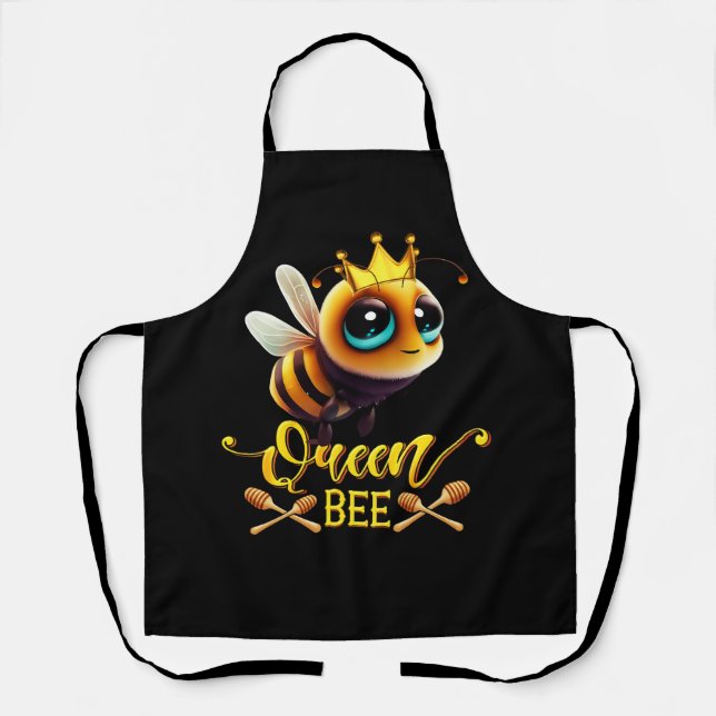 Queen Bee Royal Crown Hive Honey Beekeeping Beerke Apron (Front)