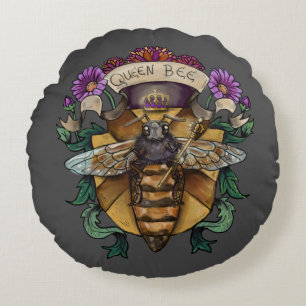 Queen Bee Royal  Round Pillow