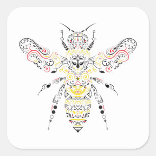 queen bee square sticker