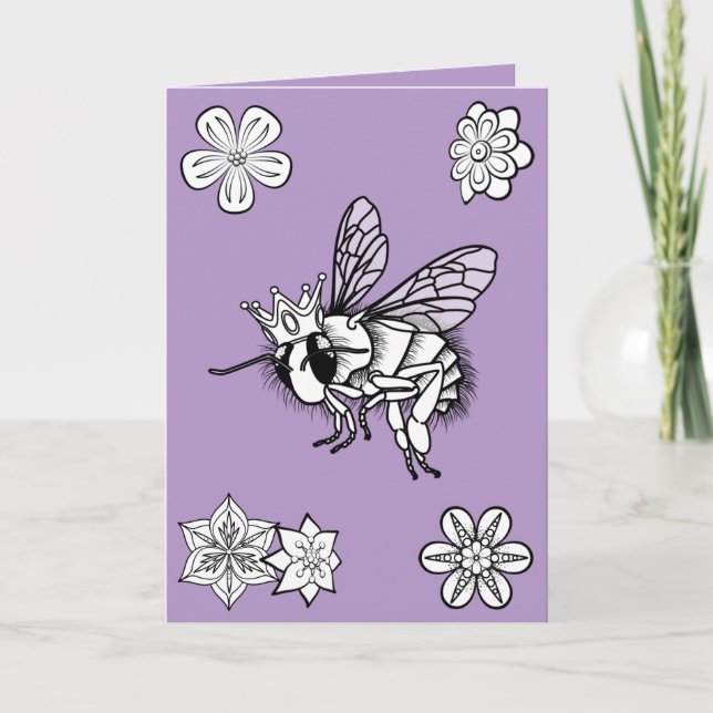 Queen Bee Valentine's Day Card by Sonja A.S. (Front)
