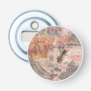 Queen Bee Vintage Beautiful Collage Bottle Opener
