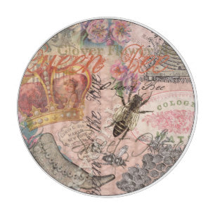Queen Bee Vintage Beautiful Collage Cutting Board