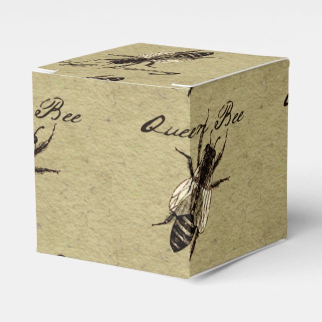 Queen Bee Wildlife Flying Bug Insect Favor Box (Front Side)