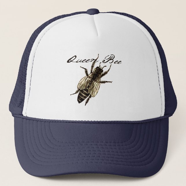 Queen Bee Wildlife Flying Bug Insect Trucker Hat (Front)