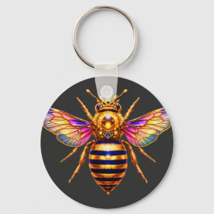 Queen Bee With Crown Keychain