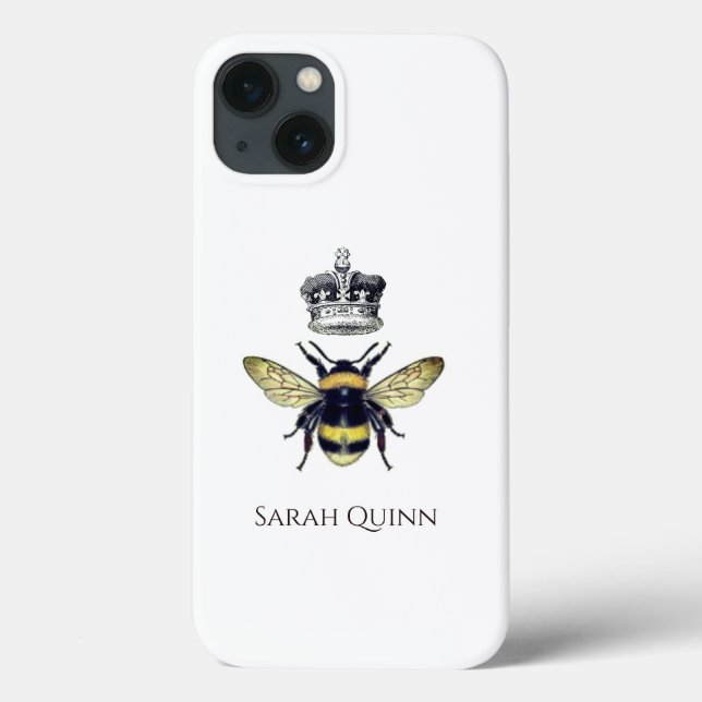 Queen Bee With Her Crown Artistic Illustration Case-Mate iPhone Case (Back)