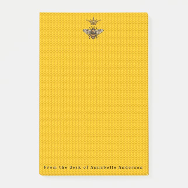 Queen Bee with Ornate Crown Post-it Notes (Front)