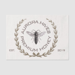 QUEEN BEE YOUR APIARY CUSTOM HIVE LOGO DECOUPAGE   TISSUE PAPER