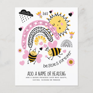 Queen Bees Best Friends Forever Cute BFF Girls Flyer