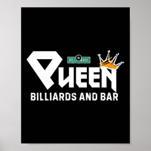 Queen Billiards And Bar Vintage Pool Player Funny  Poster