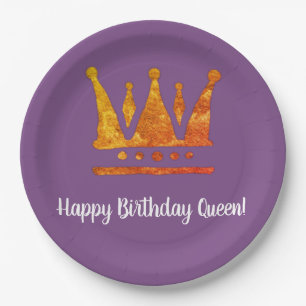 Queen Birthday Custom Paper Plates
