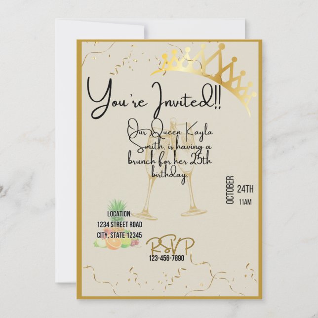 Queen Birthday Invitation (Front)