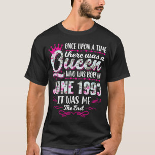Queen Born in June 1993 Cute Girl 29th Birthday T-Shirt