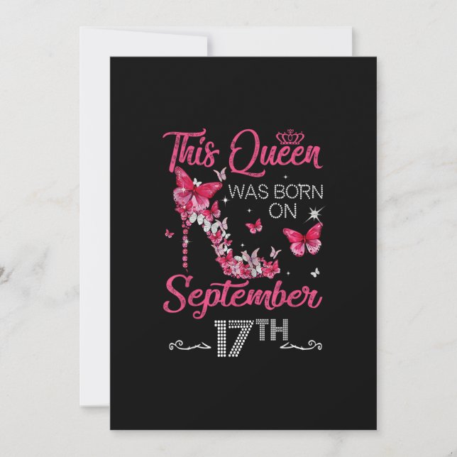 Queen Born on September 17th - September Birthday  Invitation (Front)