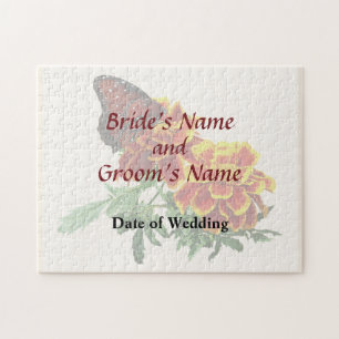 Queen Butterfly on Marigold Wedding Products Jigsaw Puzzle