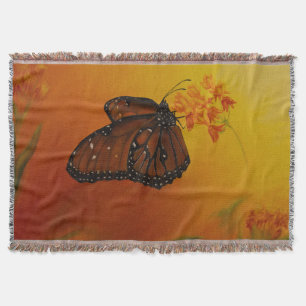 Queen butterfly throw blanket