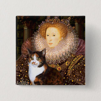 Queen - Calico short haired 2 Inch Square Button