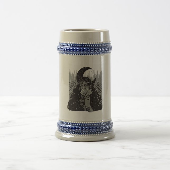 queen card art design moon  beer stein (Center)