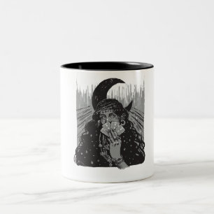 queen card art design moon  Two-Tone coffee mug