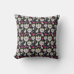 Queen Cat Pattern Throw Pillow