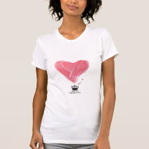 Queen Charlotte White `tee with Pink heart