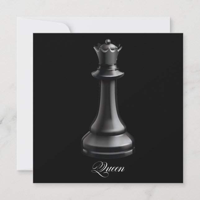 Queen Chess Piece Halloween Costume Chess Lover Invitation (Front)