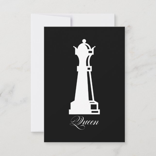 Queen Chess Piece Halloween Costume Chess Lover Invitation (Front)