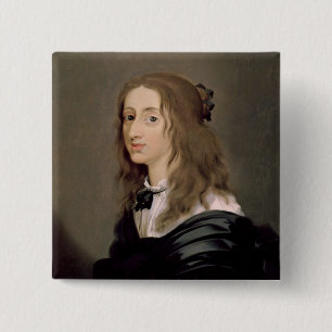 Queen Christina of Sweden 1652 2 Inch Square Button