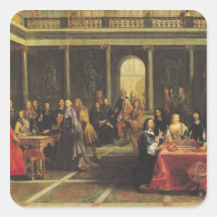 Queen Christina of Sweden and her Court Square Sticker