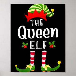 Queen Christmas Elf Matching Pajama X-mas Party  Poster
