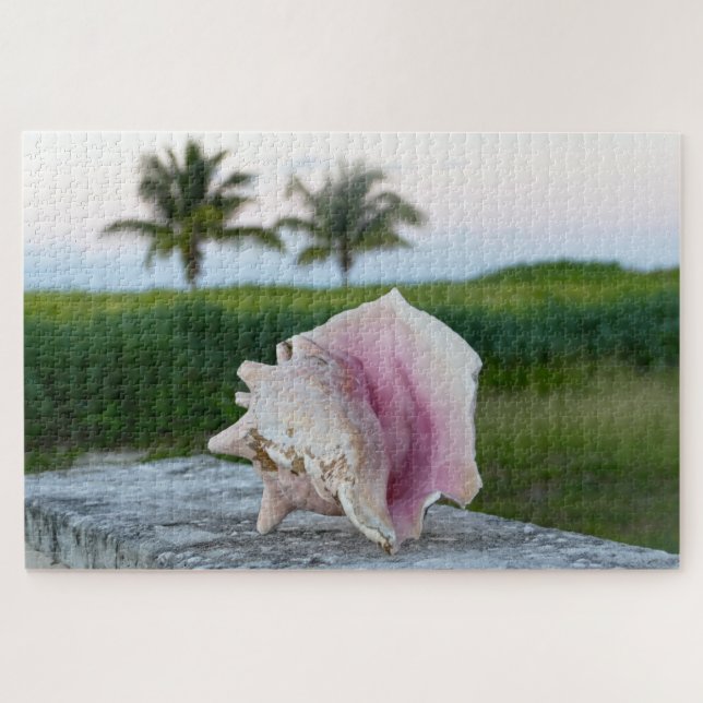 Queen Conch Shell on a Wall, The Bahamas Poster Jigsaw Puzzle (Horizontal)