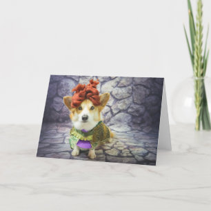 Queen Corgi blank card