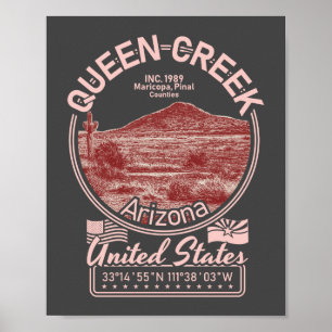 QUEEN CREEK ARIZONA - HIGHWAY COUNTRYSIDE POSTER