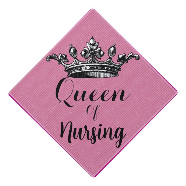 Queen Crown College Nursing School Graduation Cap Topper (Front)