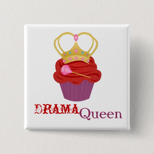 Queen Cupcake 2 Inch Square Button (Front)