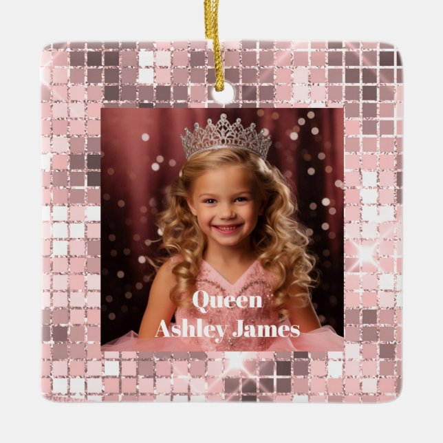 Queen Custom Photo Christmas Ornament (Front)