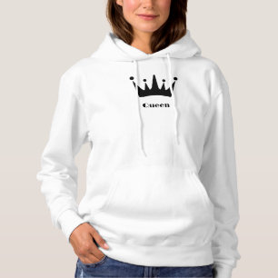 Queen Custom Text Sweat - shirts à capuche blancs