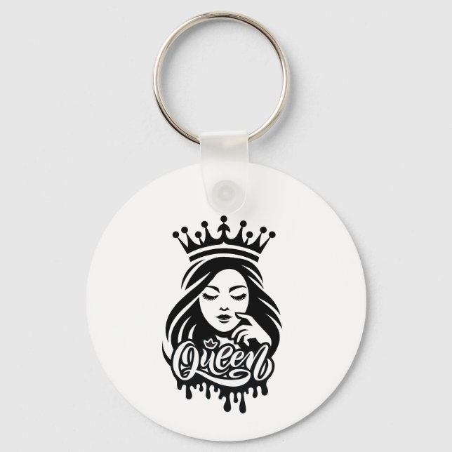 Queen Design – Elegant Royal Crown Keychain (Front)