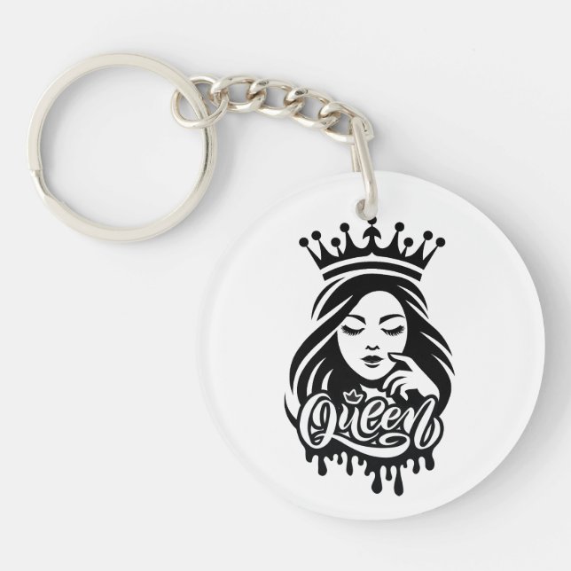 Queen Design – Elegant Royal Crown Keychain (Front)
