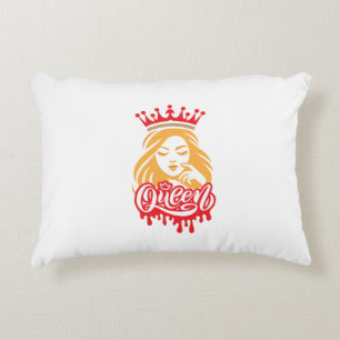 Queen Design – Elegant Royal Crown Typography for Accent Pillow