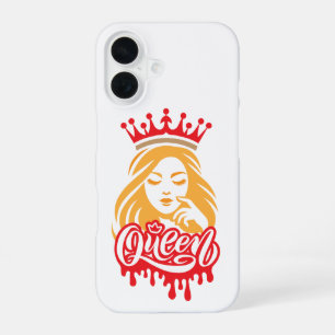 Queen Design – Elegant Royal Crown Typography for  iPhone 16 Case