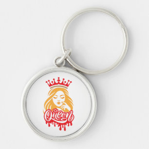 Queen Design – Elegant Royal Crown Typography for  Keychain