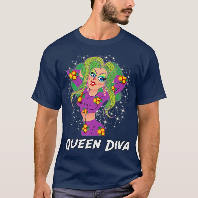 Queen Diva - Funny Drag Queen Premium T-Shirt (Front)