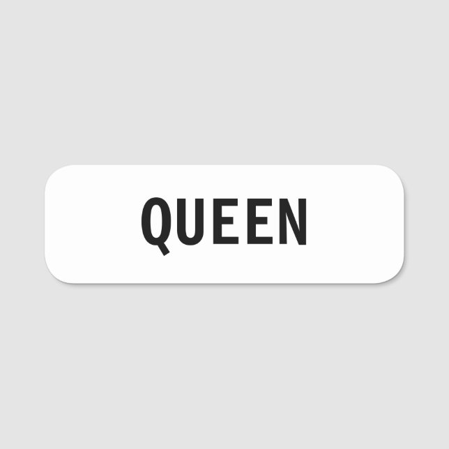 QUEEN Editable Text Name Tag (Front)