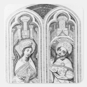 Queen Eleanor and Henry III, taken ancient Square Sticker