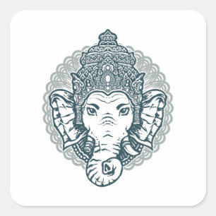 Queen Elephant Square Sticker
