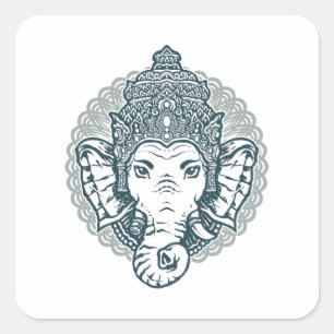 Queen Elephant Square Sticker
